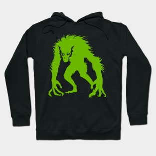 Menacing Green Wendigo Silhouette Hoodie